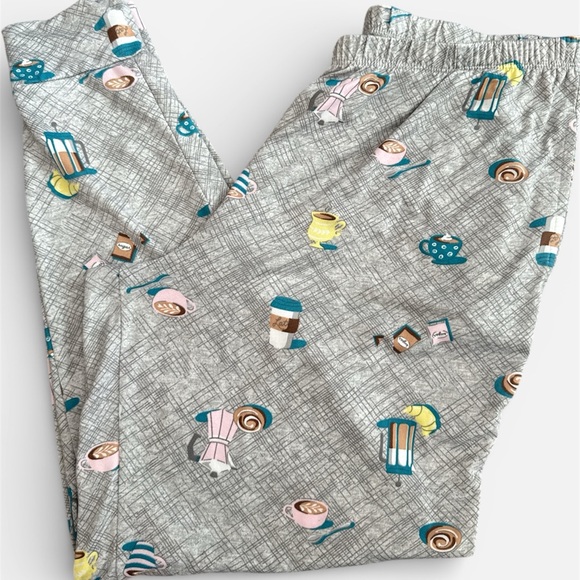 Joyspun Coffee Print Pajama Set, Size L 12-14 - Picture 6 of 8